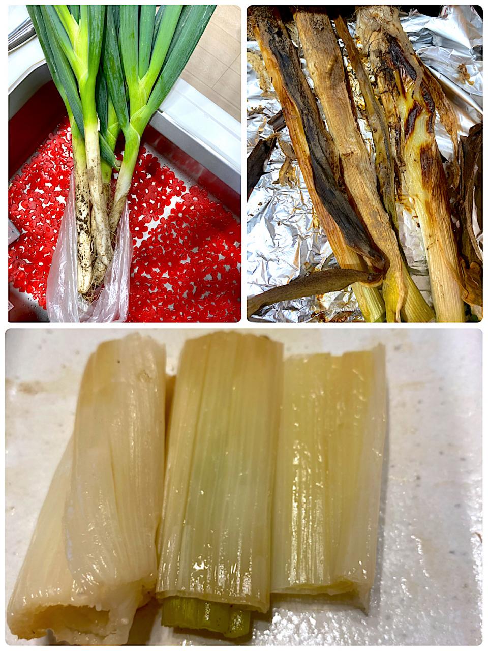 長ネギ１本の丸焼き